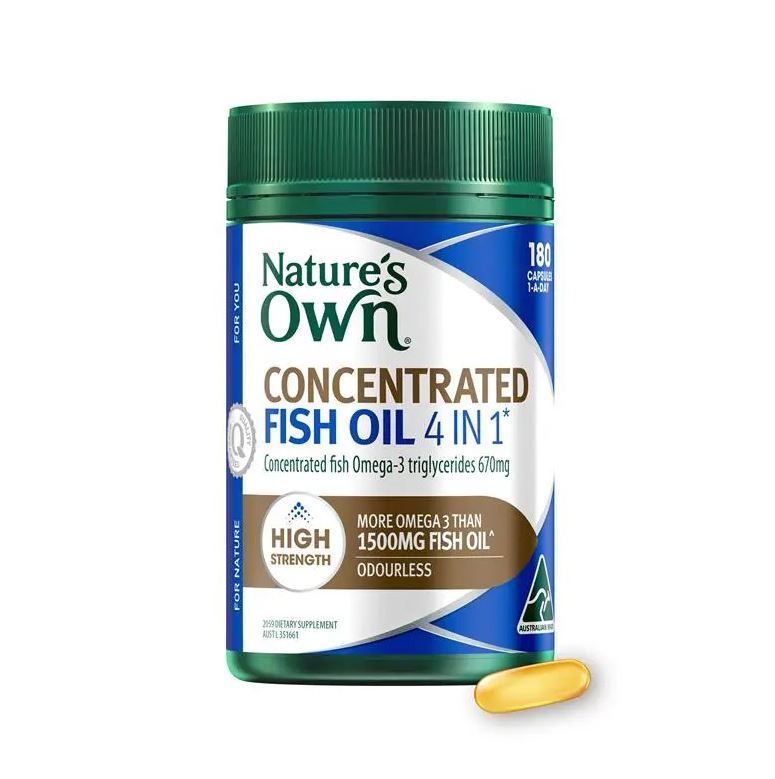 Dầu cá cô đặc Omega 3 Nature's Own Fish Oil 4 in 1 Concentrated