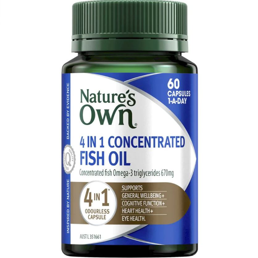 Dầu cá cô đặc Omega 3 Nature's Own Fish Oil 4 in 1 Concentrated