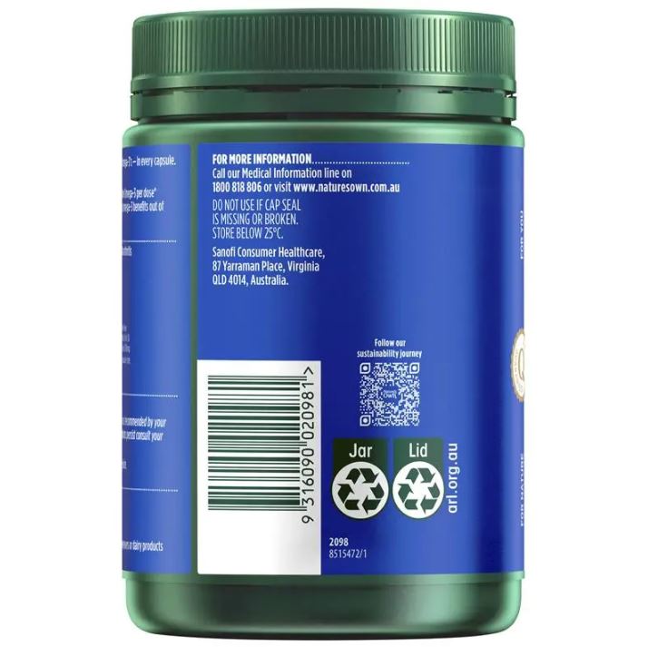 Dầu cá hàm lượng cao Nature's Own Concentrated Fish Oil Capsules Omega Triple