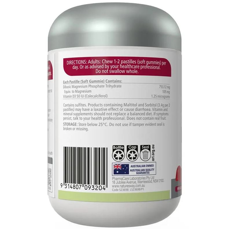 Kẹo dẻo bổ sung magie Nature's Way Adult Vita Gummies High Strength Magnesium
