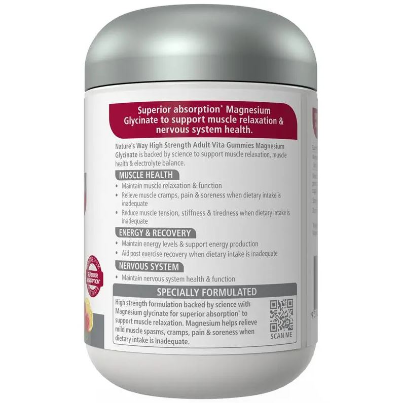 Kẹo dẻo bổ sung Magie Nature's Way Adult Vita Gummies High Strength Magnesium Glycinate