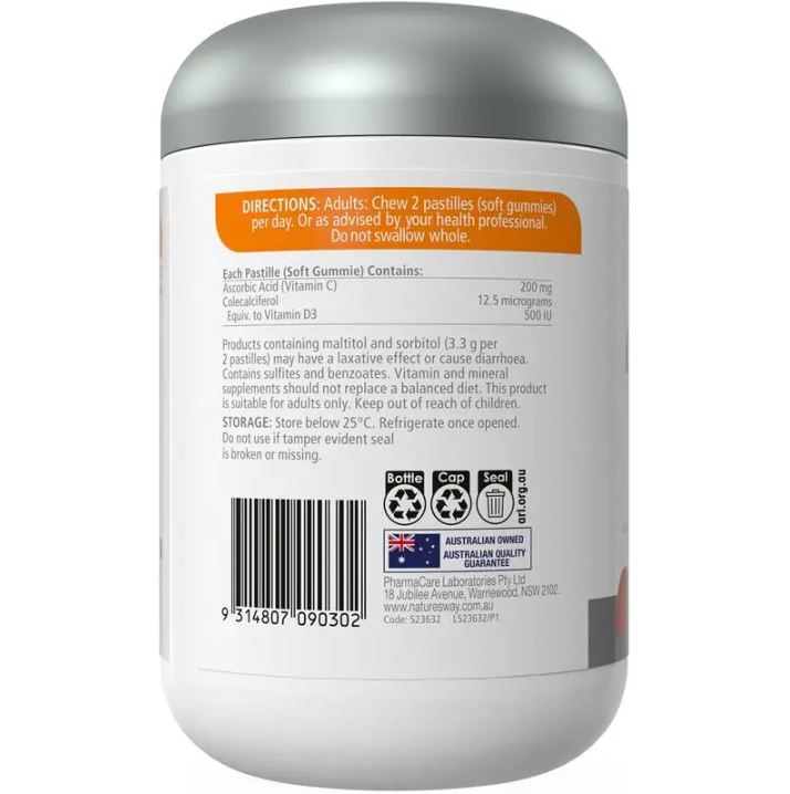Nature's Way Vitamin C + Vitamin D High Strength Adult