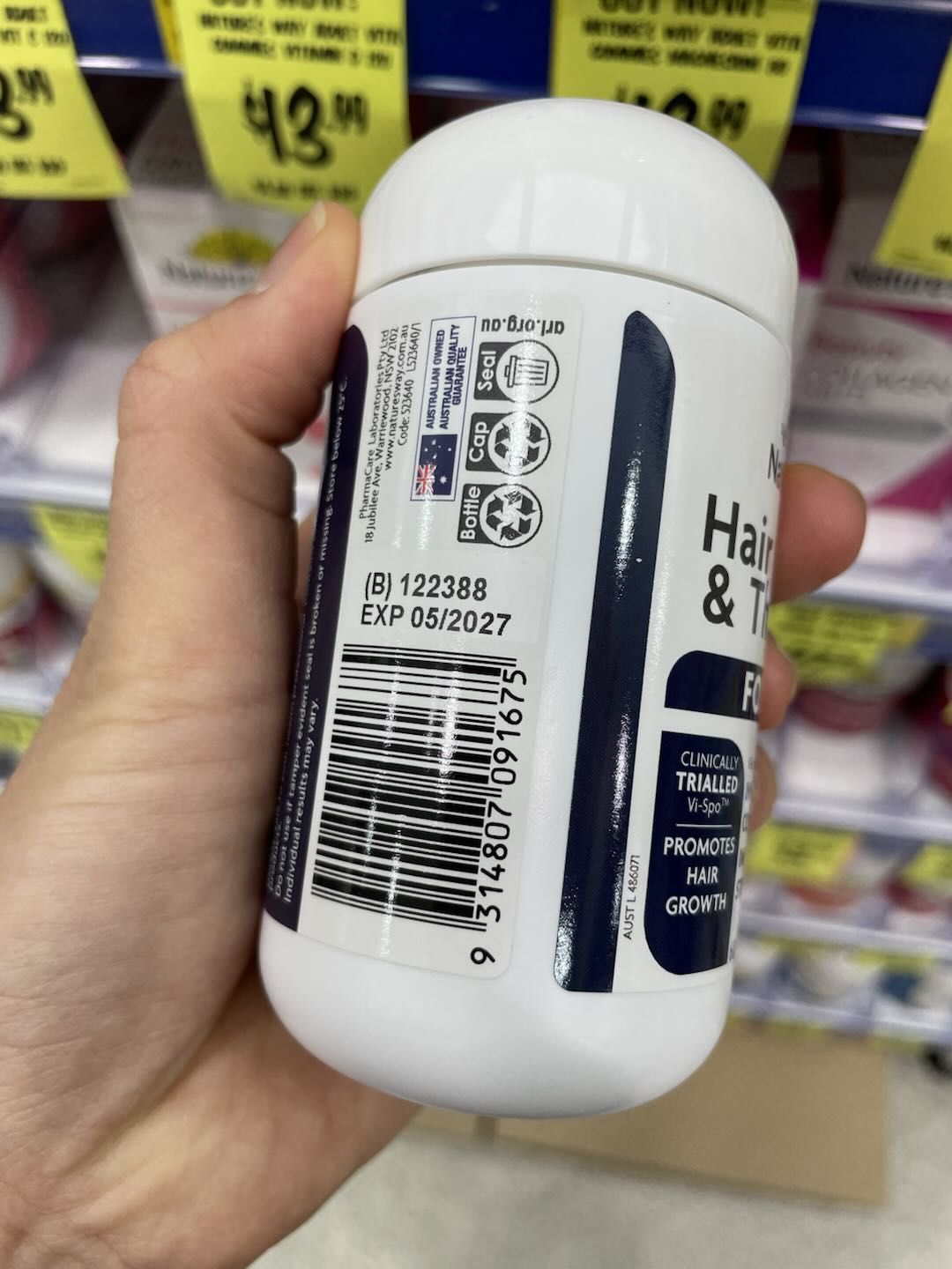 Viên uỗng hỗ trợ mọc tóc cho nam Nature's Way Hair Growth & Thickness for Men 60 viên