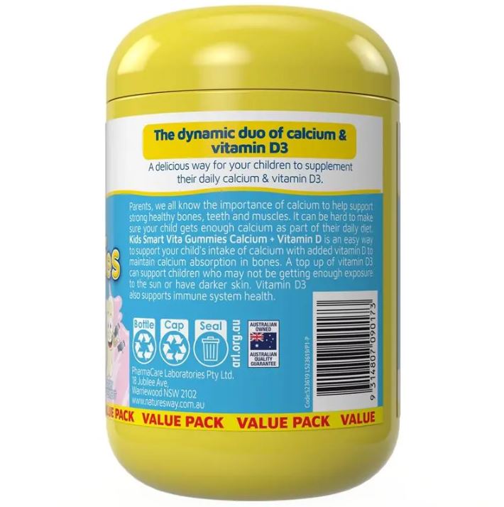 Kẹo Nature's Way Calcium + Vitamin D Kids Smart Vita Gummies