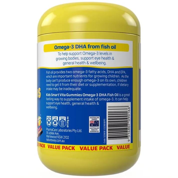 Nature's Way Omega3 DHA Fish Oil Kids Smart Vita Gummies