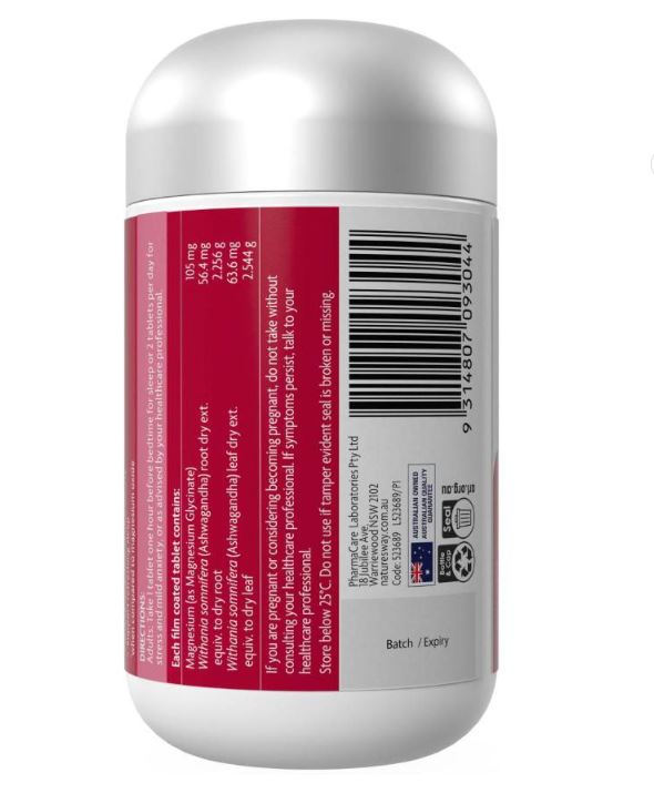 Viên giảm căng thẳng & Hỗ trợ giấc ngủ Nature's Way Magnesium + Ashwagandha