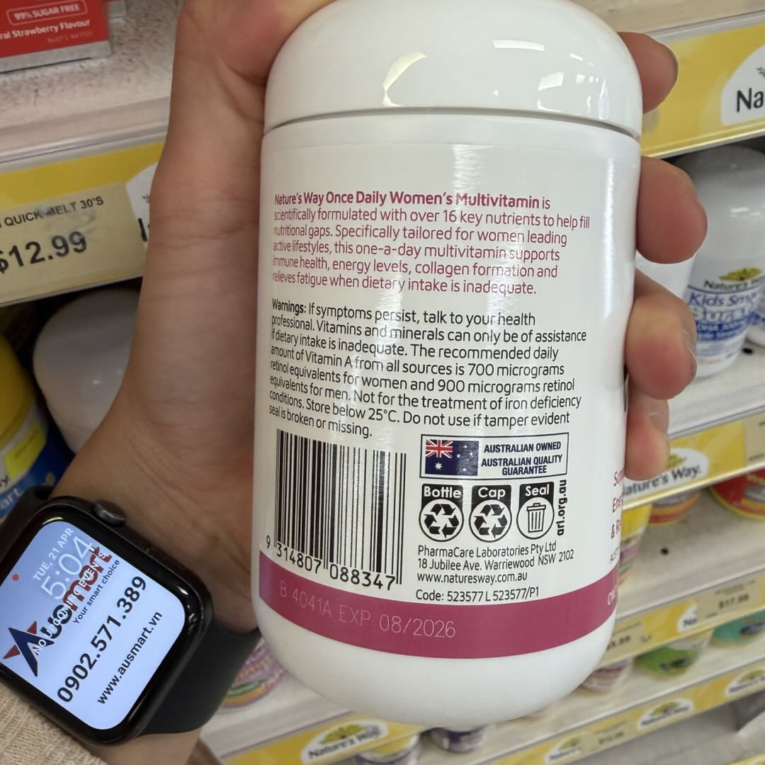 Viên uống bổ sung vitamin cho nữ Nature's Way Once Daily Women's Multivitamin