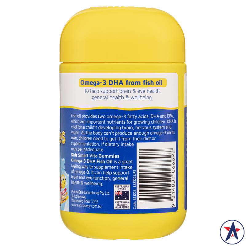 Nature's Way Omega3 DHA Fish Oil Kids Smart Vita Gummies