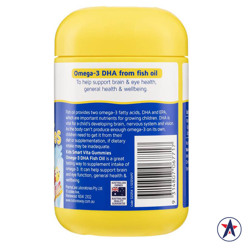 Nature's Way Omega3 DHA Fish Oil Kids Smart Vita Gummies