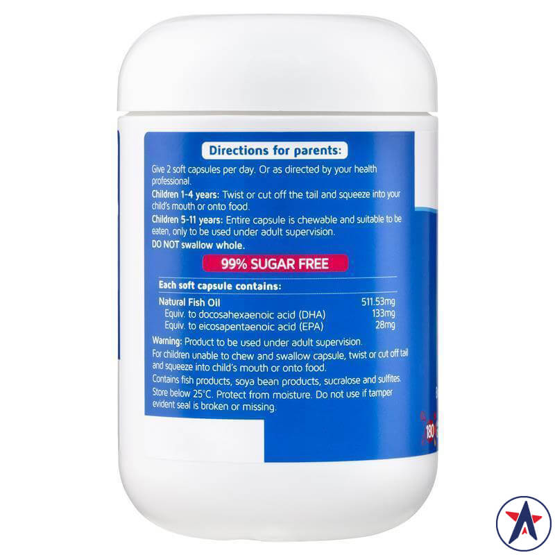 Nature's Way High DHA Omega-3 Fish Oil Trio Kids Smart Bursts