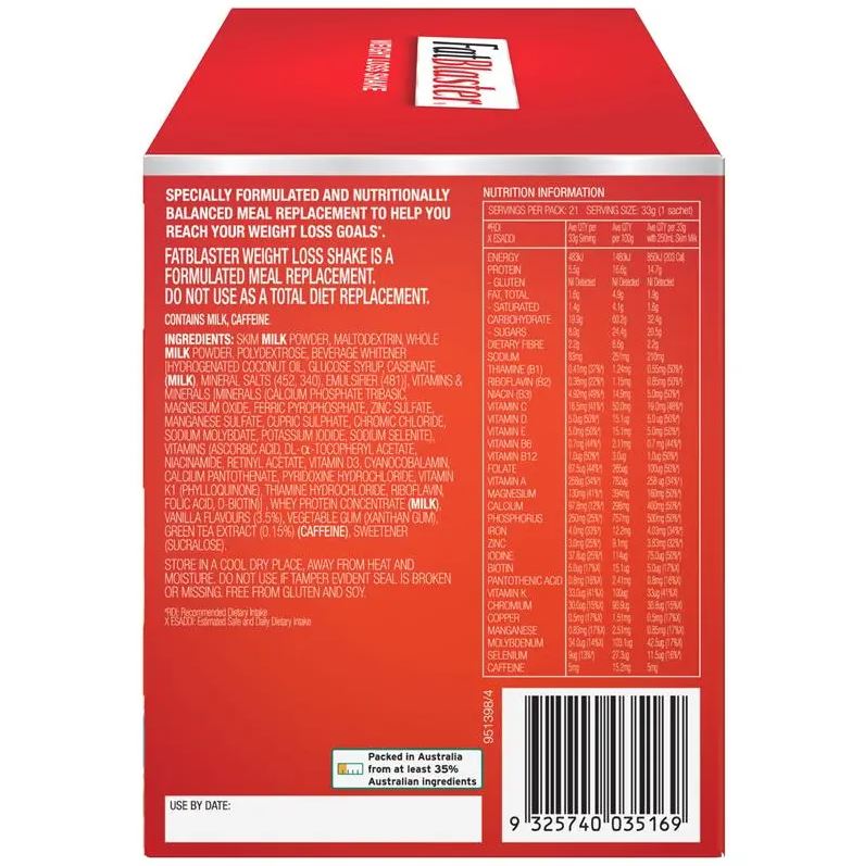 FatBlaster Vanilla của Úc Naturopathica hỗ trợ giảm cân