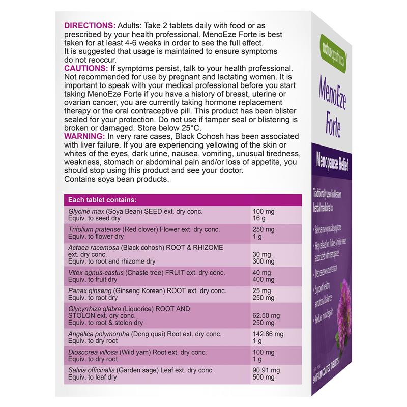 Viên uống hỗ trợ tiền mãn kinh Naturopathica Meno Eze Forte