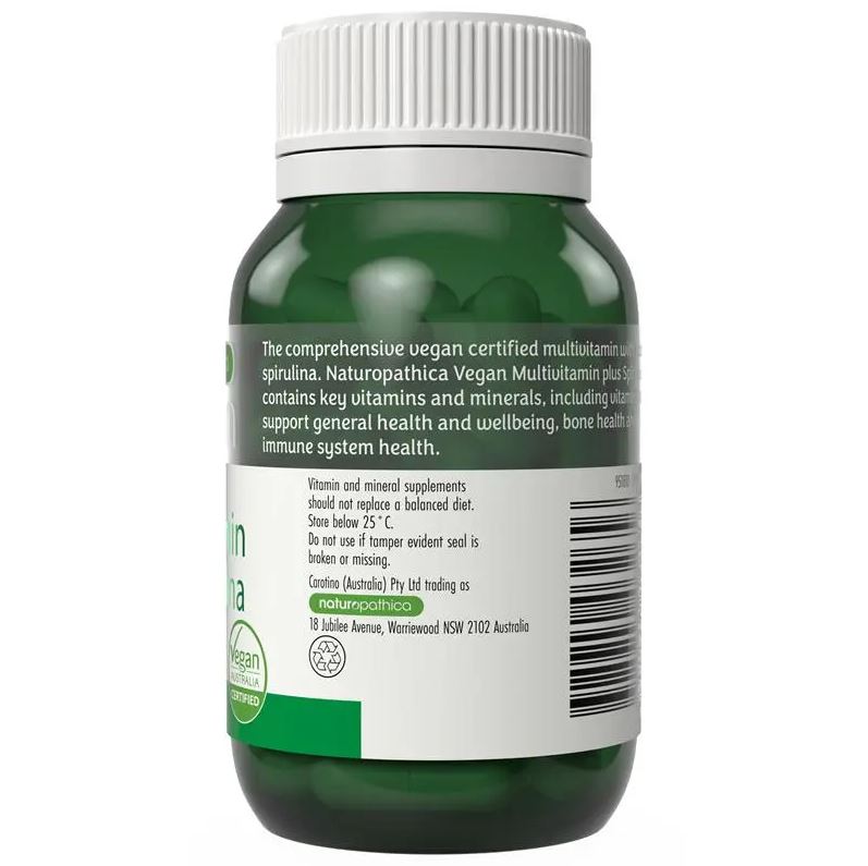 Vitamin tổng hợp thuần chay Naturopathica Vegan Multi Vitamin Plus Spirulina 50 viên