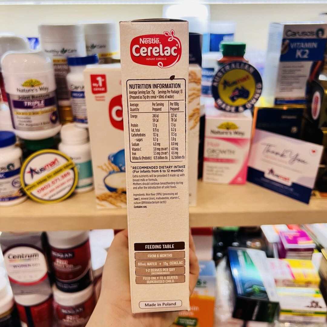 Bột ăn dặm Cerelac Nestlé cho bé Baby Rice Cereal của Úc 200g