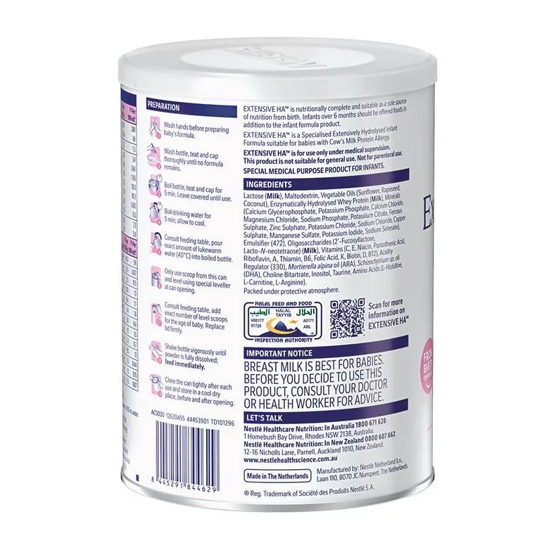 Sữa bột Nestle Extensive HA Allergy Infant Formula From Birth cho bé dị ứng đạm bò