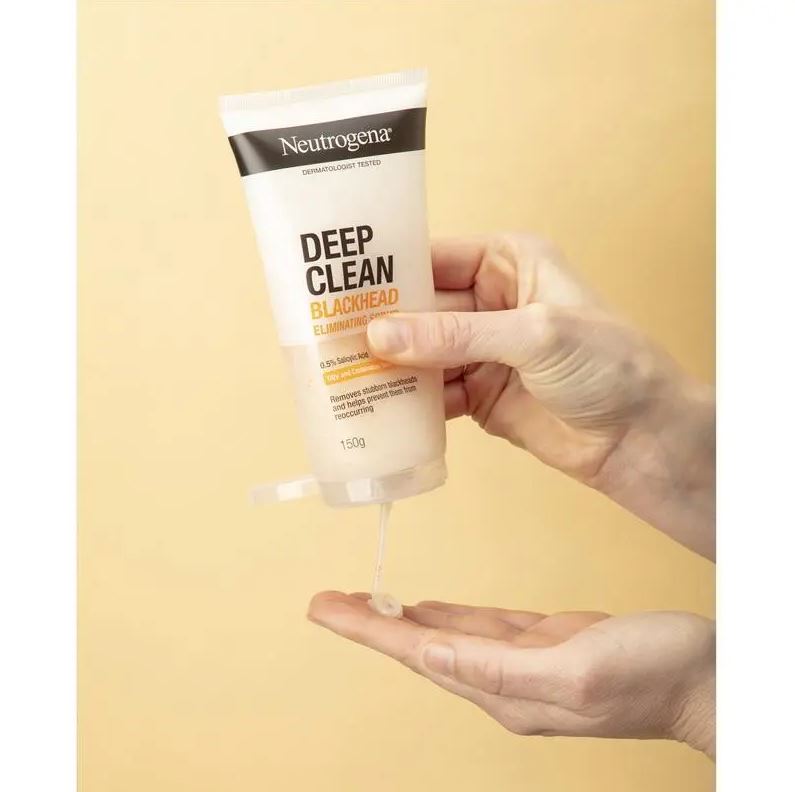 Sữa rửa mặt tẩy tế bào chết trị mụn đầu đen Neutrogena Deep Clean Blackhead Eliminating Scrub 150g