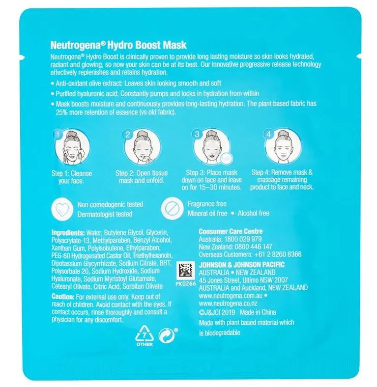 Mặt nạ dưỡng ẩm Neutrogena Hydro Boost Hyaluronic Acid Mask