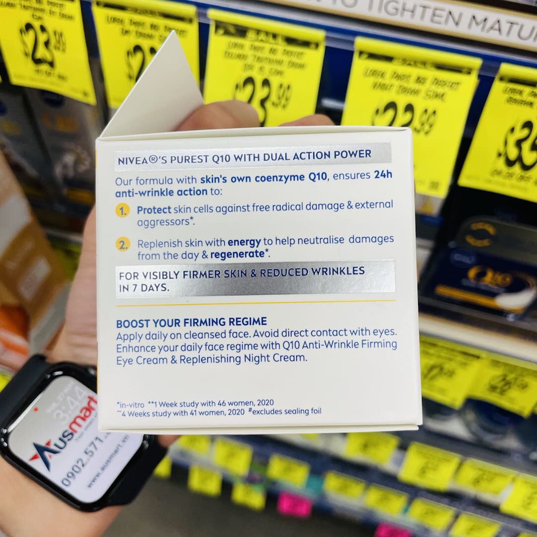 Kem dưỡng da NIVEA Q10 Anti-Wrinkle Firming SPF30 chống nhăn ban ngày