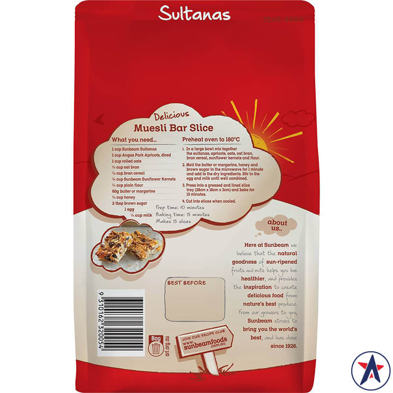 Nho khô Úc Sunbeam Australian Sultanas 1kg