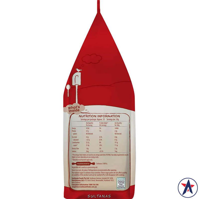 Nho khô Úc Sunbeam Australian Sultanas 1kg