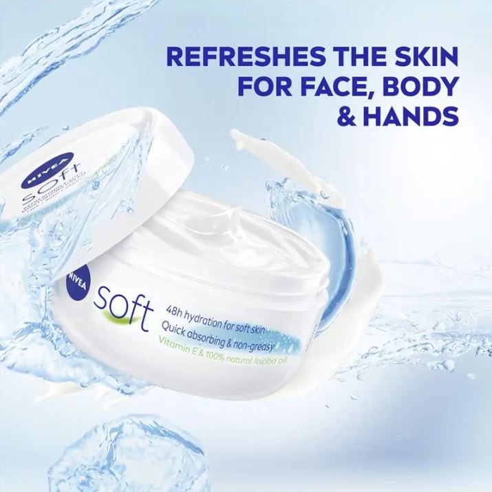 Kem dưỡng ẩm Nivea Soft Moisturising Cream Face Body & Hand