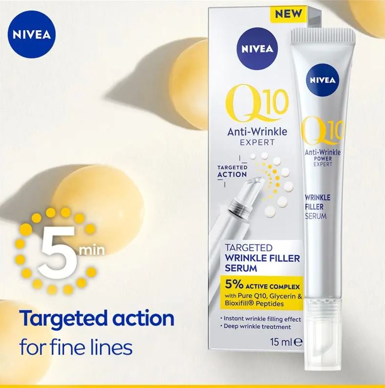 Tinh chất xóa nhăn NIVEA Q10 Anti-Wrinkle Expert Targeted Wrinkle Filler Serum 15ml