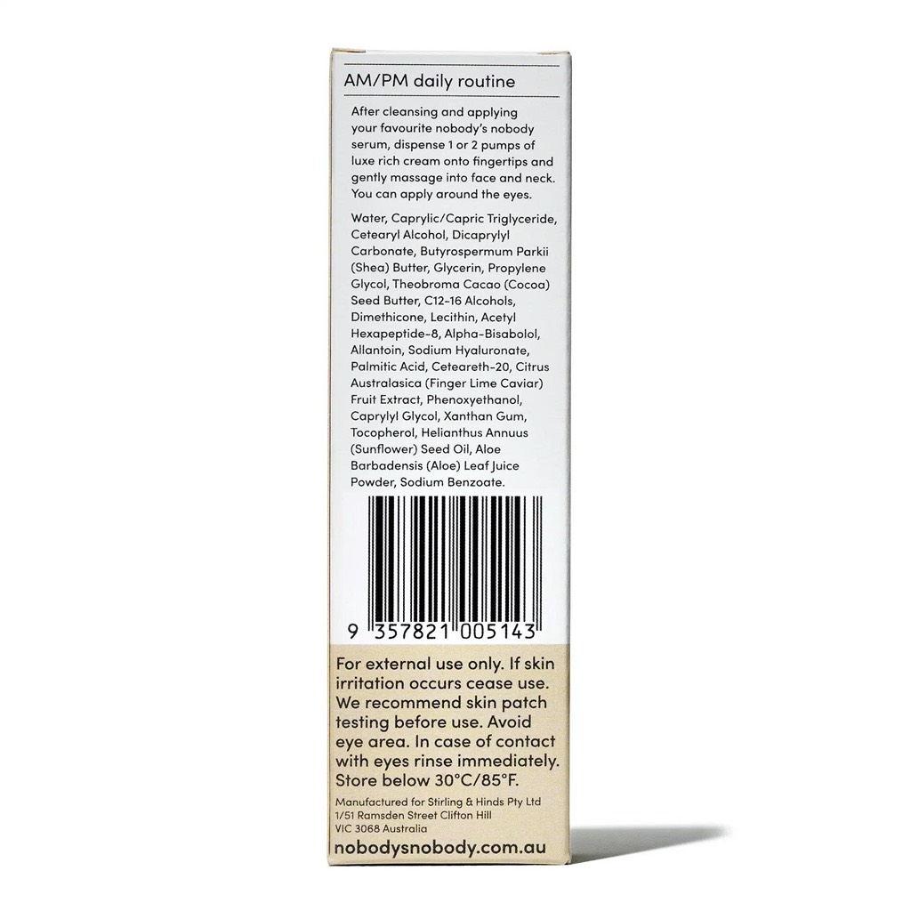 Kem dưỡng ẩm Nobody's Nobody Luxe Rich Cream