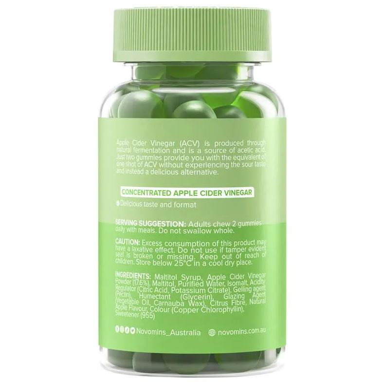 Kẹo dẻo giấm táo Novomins Apple Cider Vinegar Gummies 60 viên
