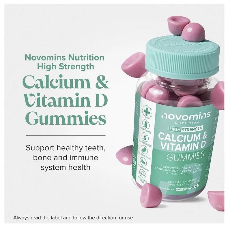 Kẹo dẻo bổ sung canxi Novomins Calcium & Vitamin D 60 viên