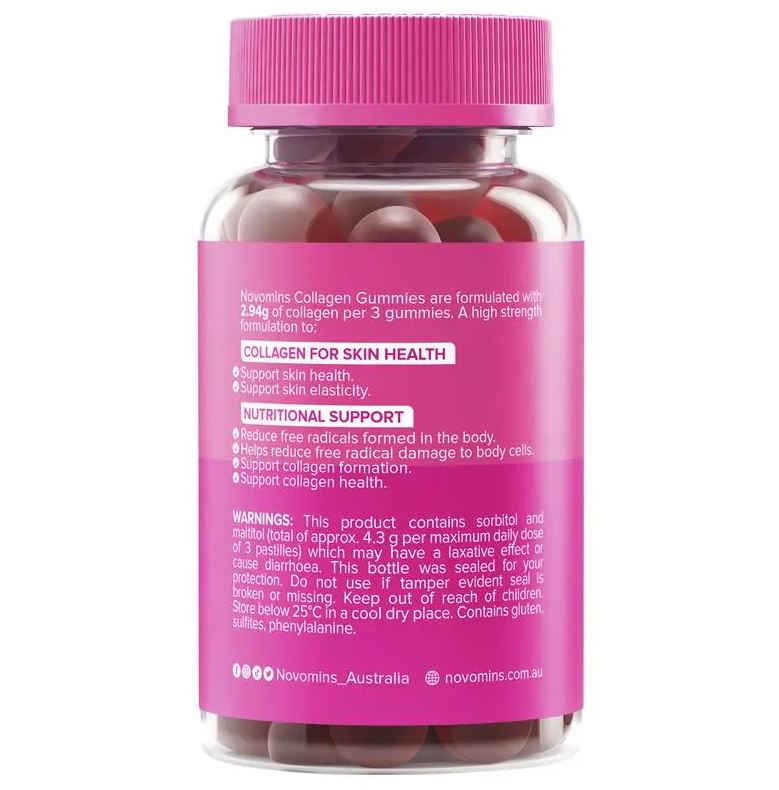 Kẹo dẻo bổ sung collagen Novomins Collagen Gummies 60 viên