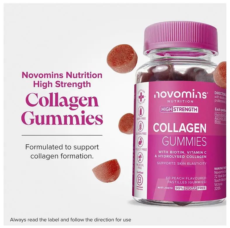 Kẹo dẻo bổ sung collagen Novomins Collagen Gummies 60 viên