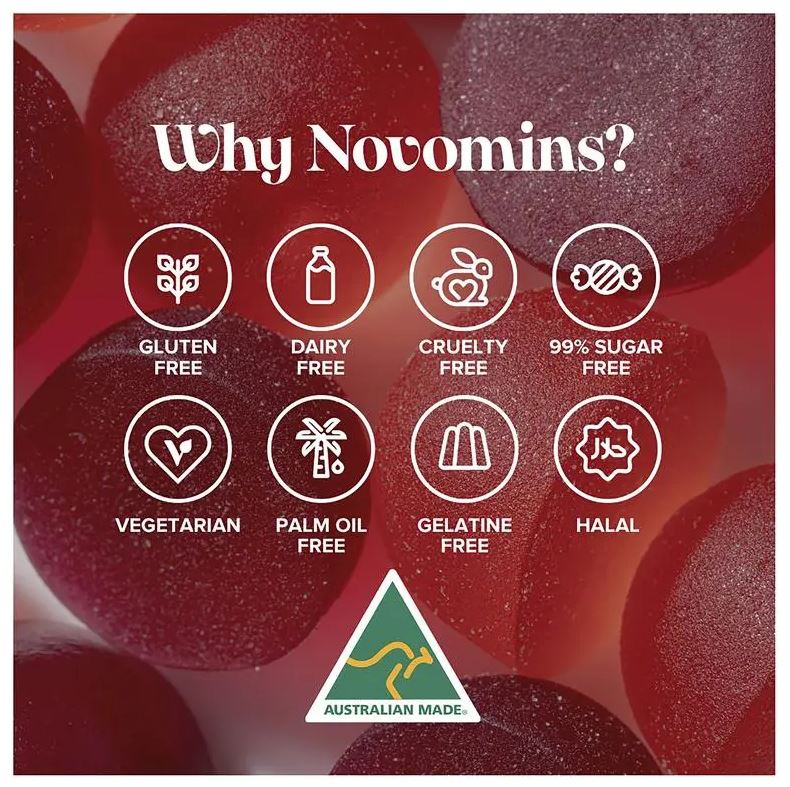 Kẹo dẻo đẹp da tóc móng Novomins Hair Skin and Nails Gummies 60 viên