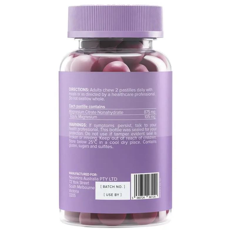 Kẹo dẻo bổ sung magiê Novomins Magnesium Gummies 60 viên