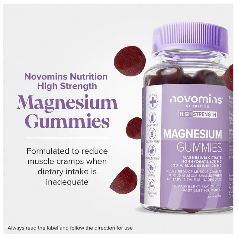 Kẹo dẻo bổ sung magiê Novomins Magnesium Gummies 60 viên