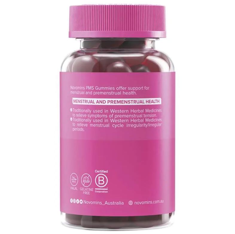 Kẹo dẻo hỗ trợ giảm triệu chứng tiền kinh nguyệt Novomins PMS Gummies