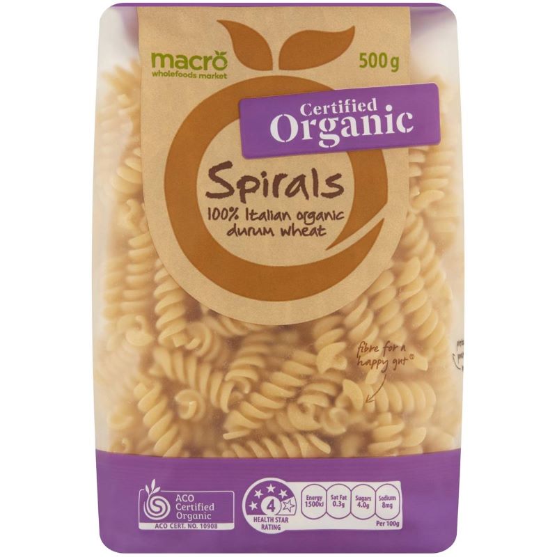 Nui xoắn hữu cơ Macro Organic Spirals pasta 500g