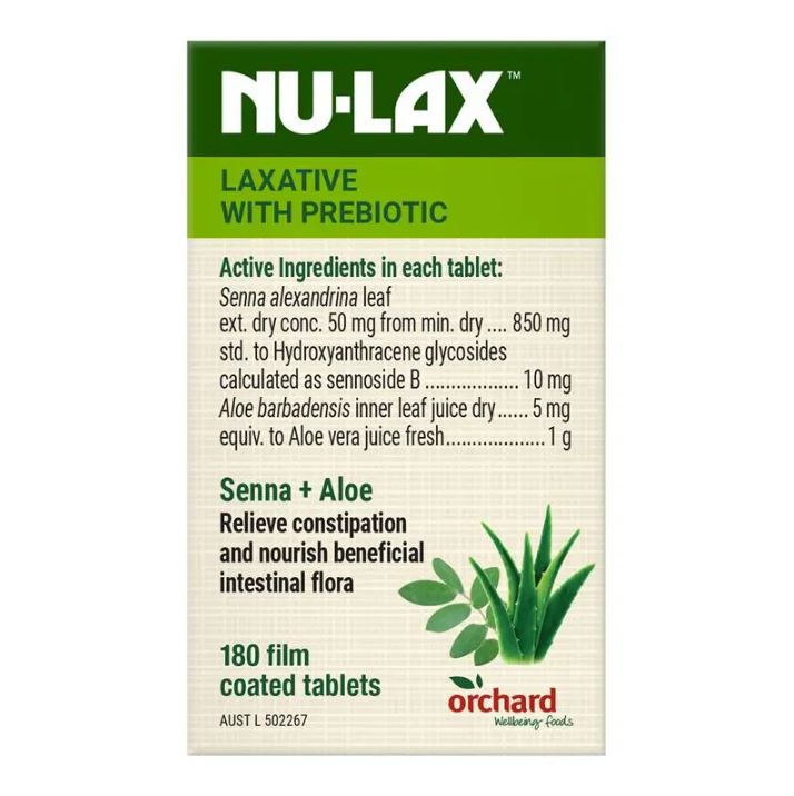 Viên uống nhuận tràng Nulax Natural Laxative With Prebiotic Senna + Aloe 40 viên