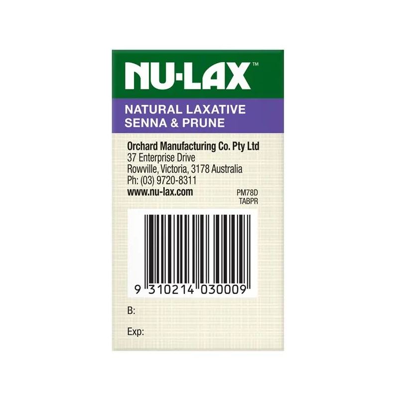 Viên uống nhuận tràng Nulax Natural Laxative with Senna and Prunes
