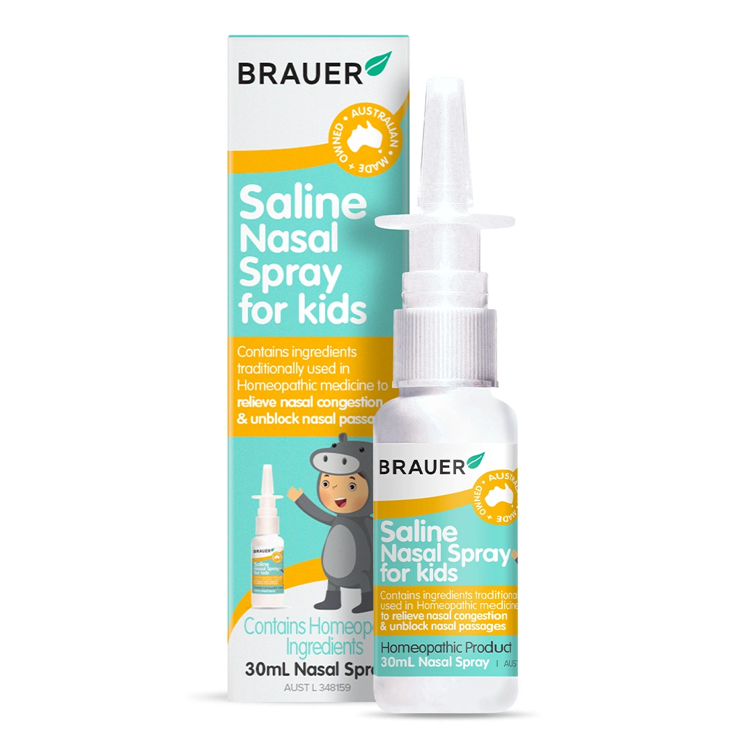 Nước muối xịt mũi cho bé Brauer Saline Nasal Spray for Kids 30ml | Xuất xứ Úc (Australia)