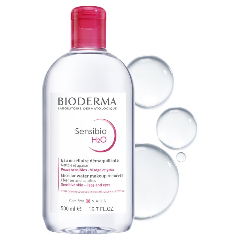 Nước tẩy trang cho da nhạy cảm Bioderma hồng Sensibio H2O 500ml | Sản phẩm Úc chính hãng