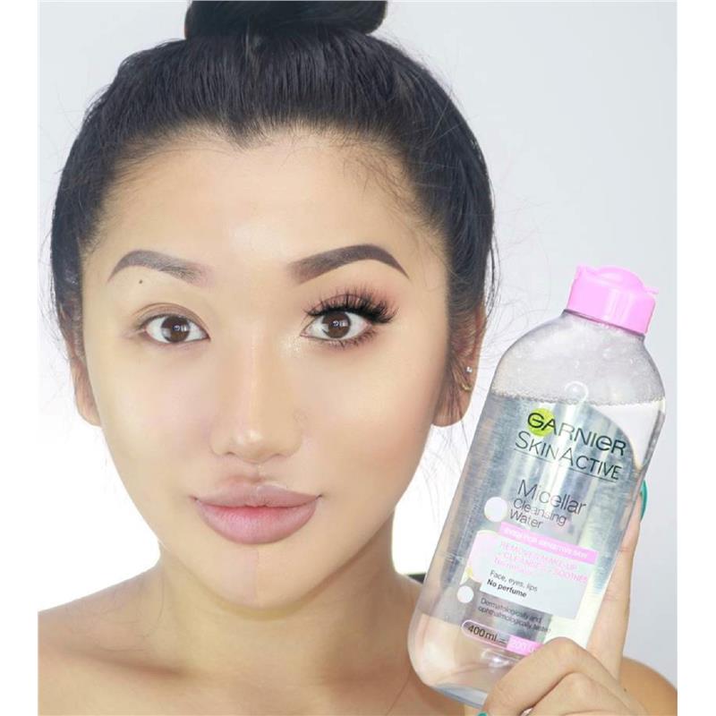 Nước tẩy trang Garnier hồng SkinActive Micellar Cleansing Water