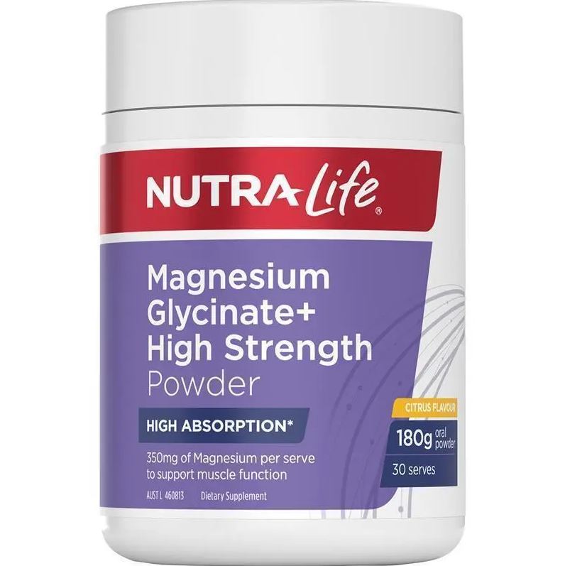 Bột Magie hỗ trợ cơ bắp và thần kinh Nutra-Life Magnesium Glycinate+ High Strength Powder