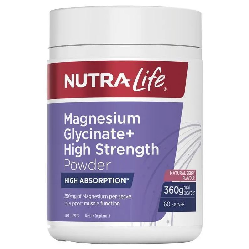Bột Magie hỗ trợ cơ bắp và thần kinh Nutra-Life Magnesium Glycinate+ High Strength Powder