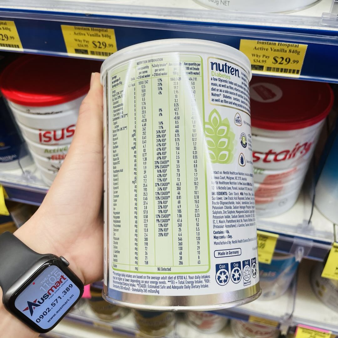 Sữa Nestle Nutren Diabetes vị Vani dành cho người tiểu đường