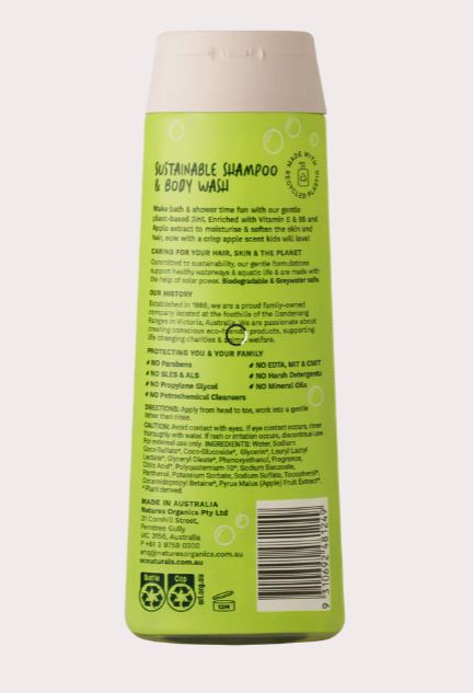 Sữa tắm và dầu gội hữu cơ cho bé Organic Care Naturals Kids 3in1 Shampoo Conditioner Body Wash