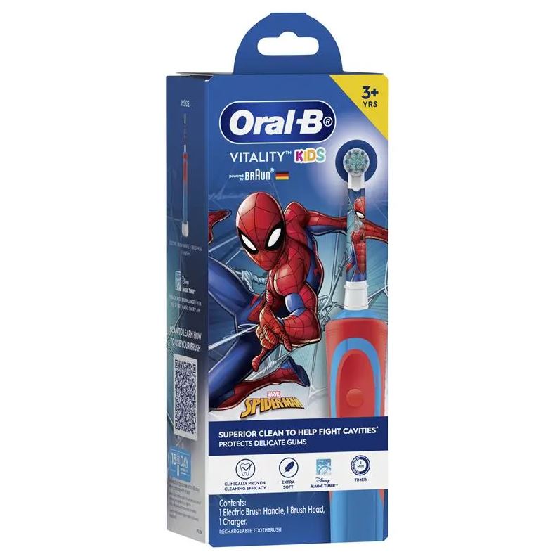 Bàn chải điện dành cho trẻ em từ 3 tuổi Oral-B Vitality Kids Clean (Phiên bản Spiderman & Frozen)