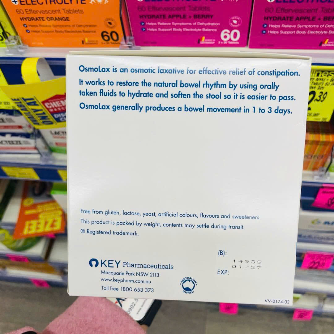 Bột nhuận tràng OsmoLax Laxative Macrogol giảm táo bón