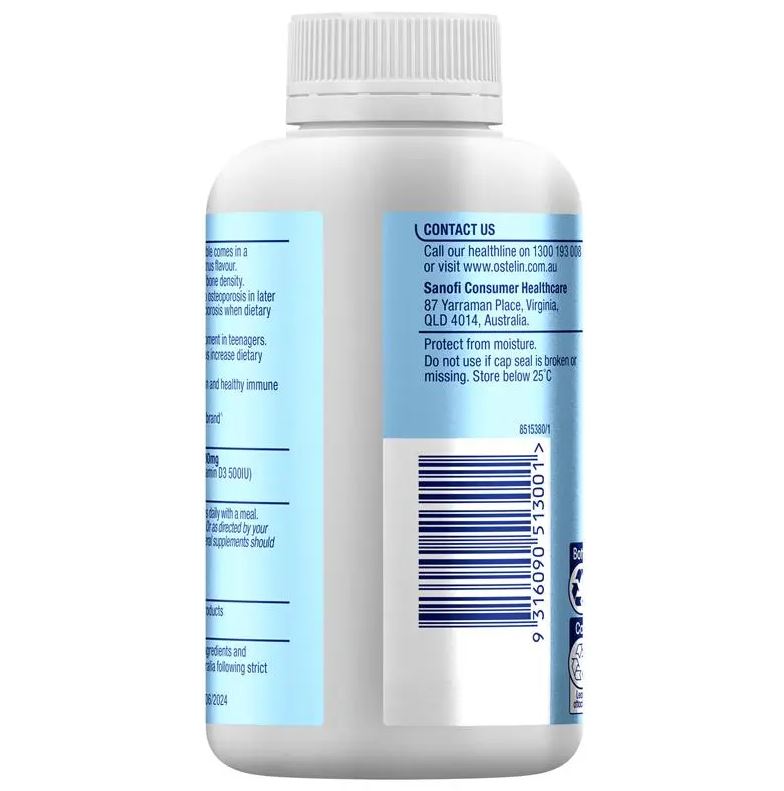 Canxi Ostelin Calcium & Vitamin D3 Chewable của Úc