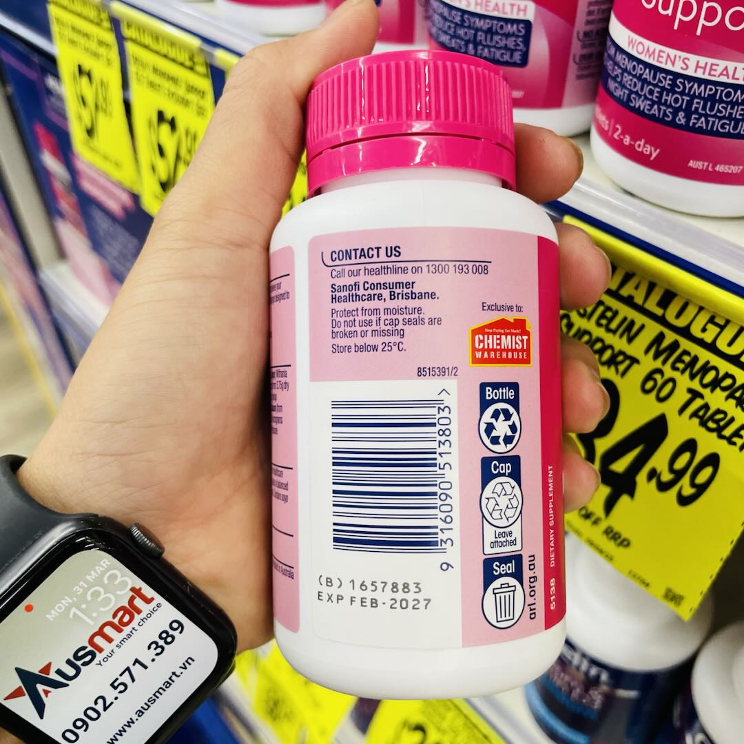 Viên uống giảm triệu chứng mãn kinh Ostelin Menopause Support