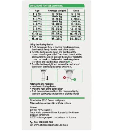 Siro giảm đau hạ sốt Panadol Children 1-5 tuổi vị dâu